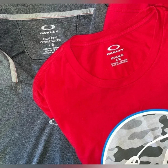 Men’s Lot of 2 Oakley Regular Fit Shirts Size Large - Picture 1 of 13